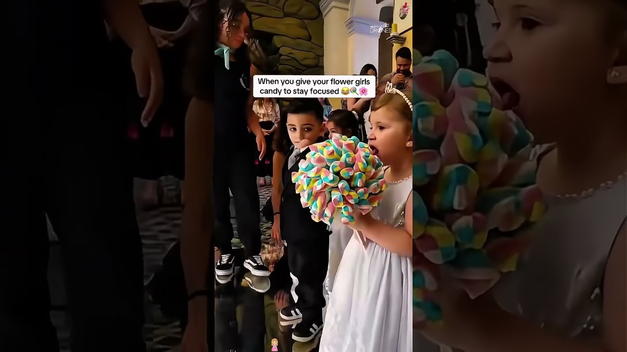 The uncontrollable scene of a flower girl at a wedding venue #funny #funnyprank #youtube