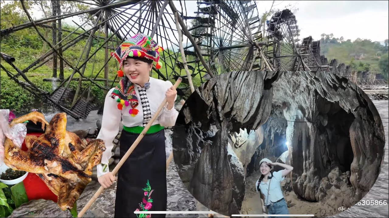 Ái Mí mặc Áo Thái Chèo Bè Ăn Gà Nướng Than Và Vào Động Tiên Sơn nghe thấy âm thanh Lạ 