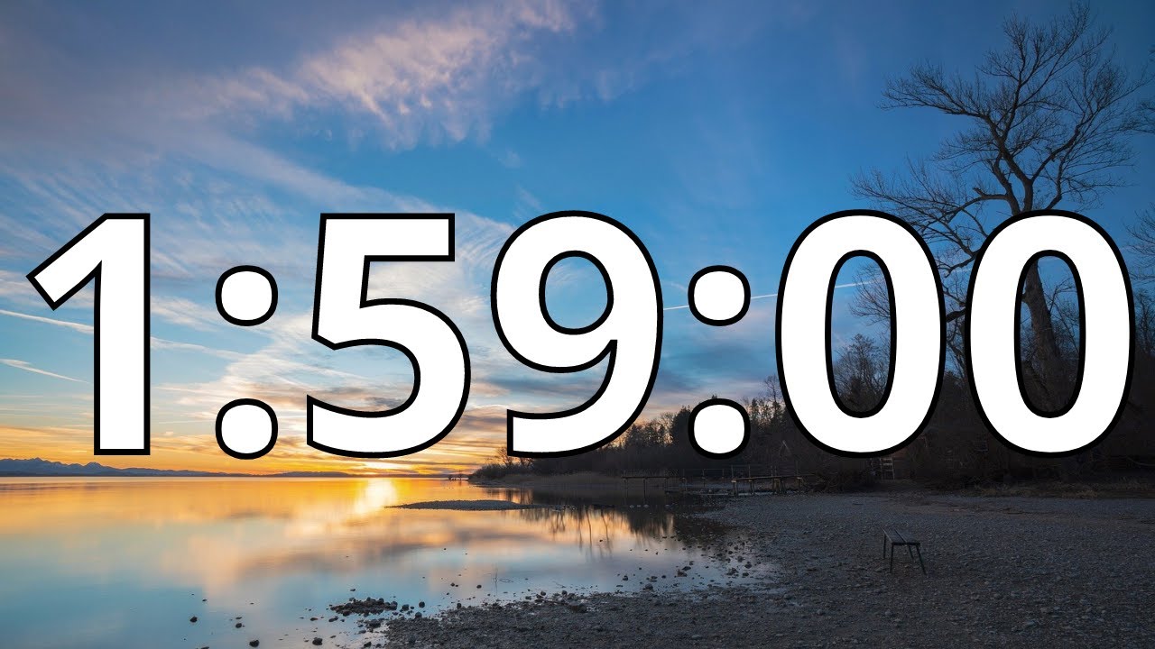 1 Hour 59 Minutes Countdown Timer With Alarm Sound At the End (Simple Beep)
