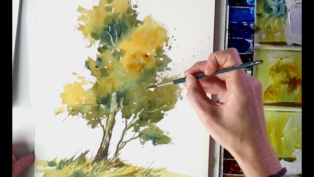 Einen Baum aquarellieren (English Subtitles)