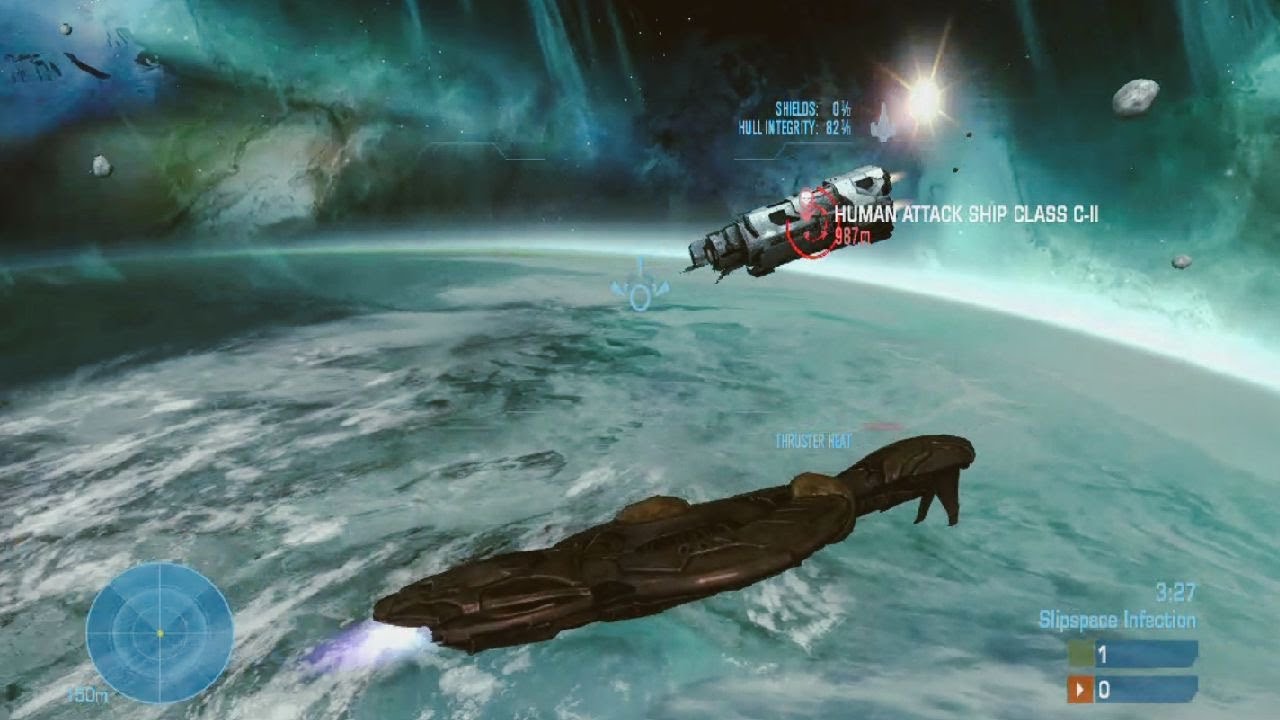 The Pillar of Autumn vs Flood Hive-Ship | Epic Halo Reach Space Battle #2