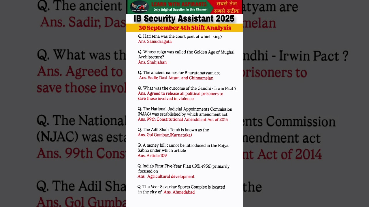 IB Security Assistant Exam Analysis 2025| 30 September 4th SHIFT Exam| IB SA Exam review #ibsa2025​​