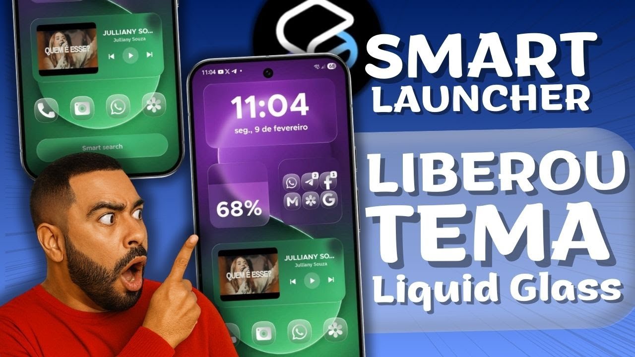 Smart Launcher liberou o TEMA Liquid Glass Veja como aplicar no seu Android! impressionante!