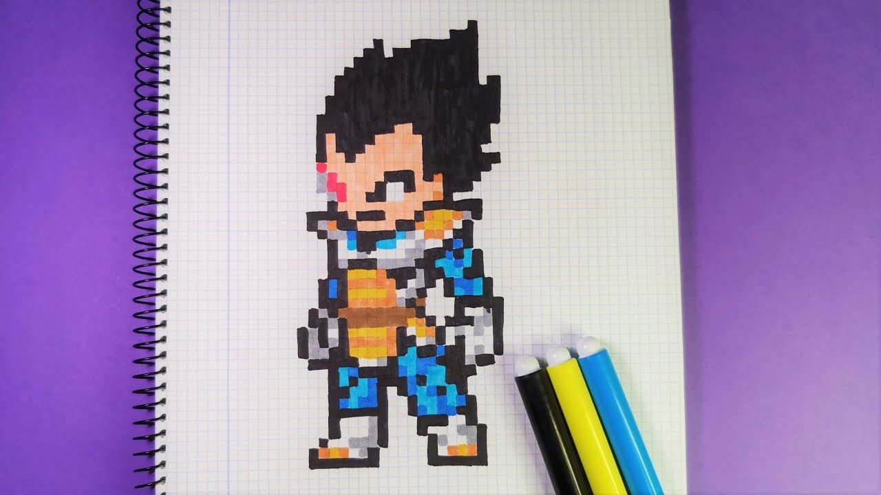 Como hacer a VEGETA de DRAGON BALL | Pixel Art