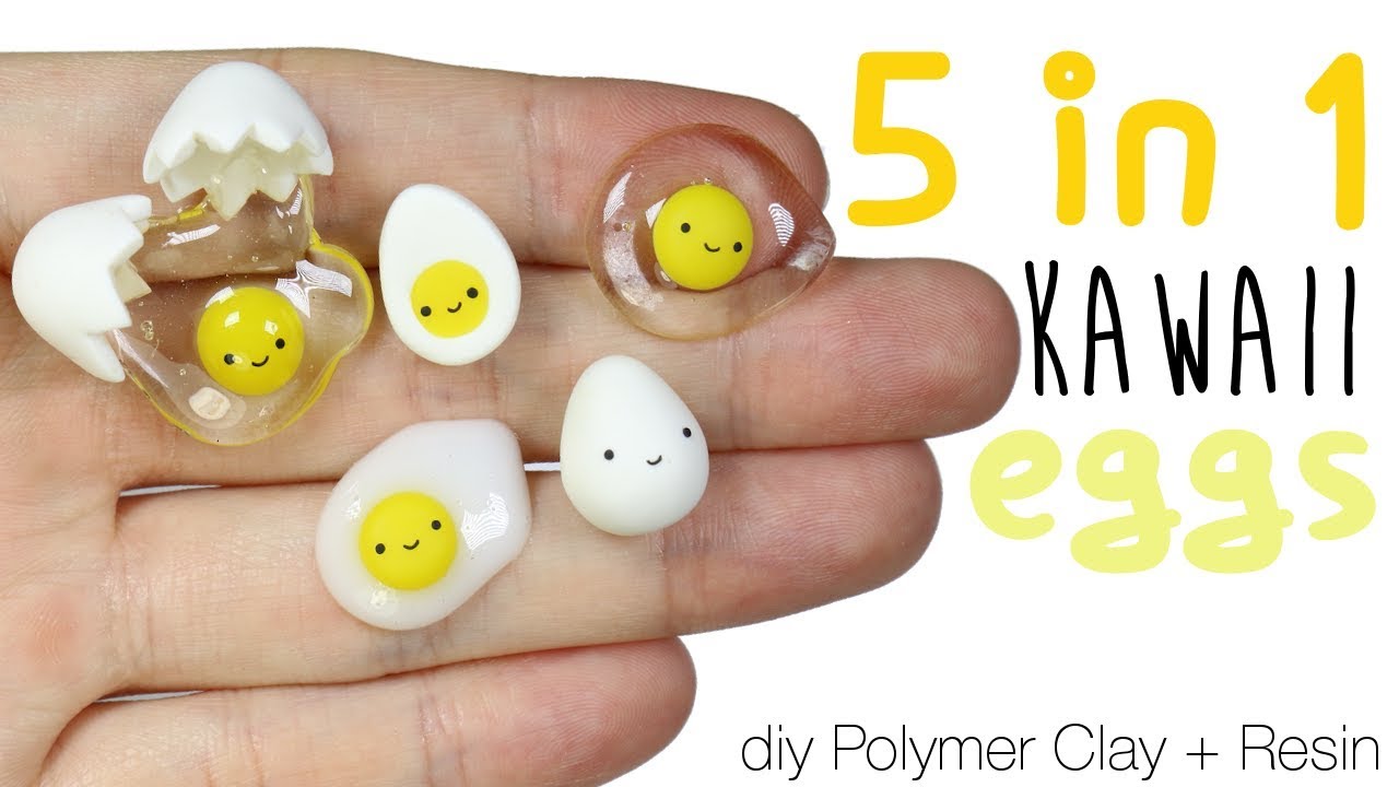 How to DIY 5-in-1 Kawaii Egg Polymer Clay/Resin Tutorial