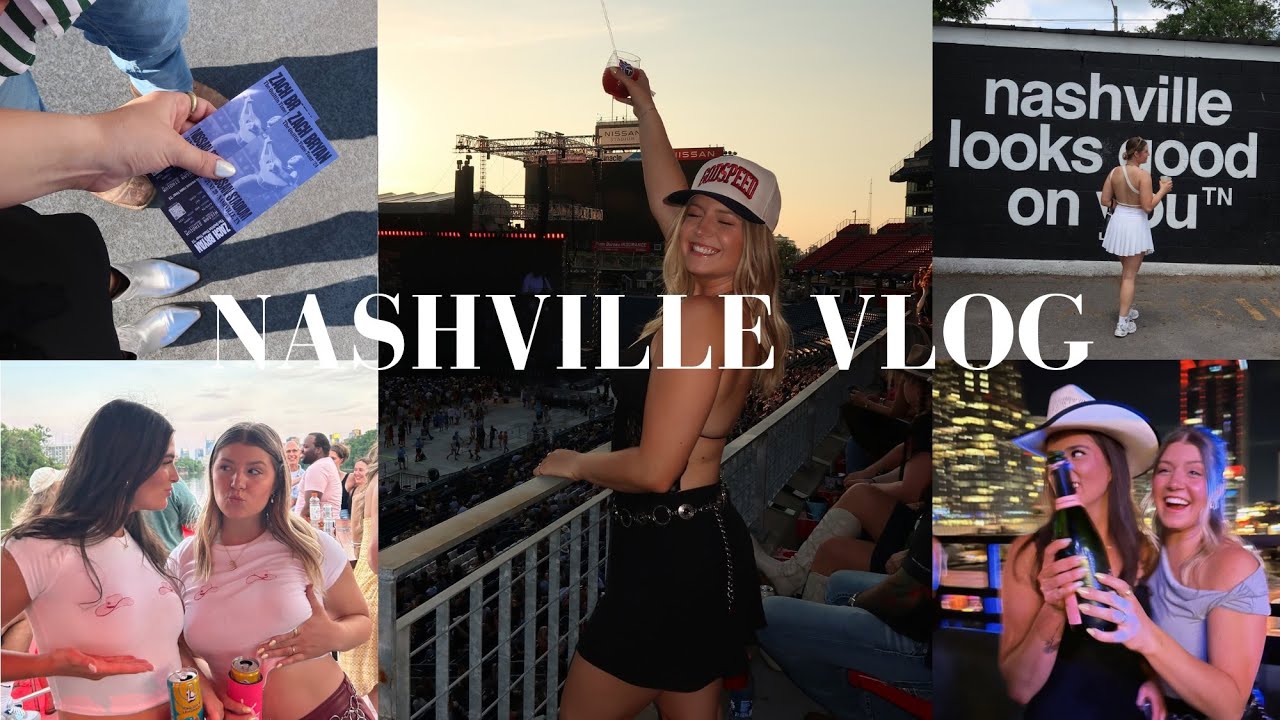 Nashville Vlog; Zach Bryan concert, bars on broadway, pontoon saloon, rooftop pool cabana, shopping