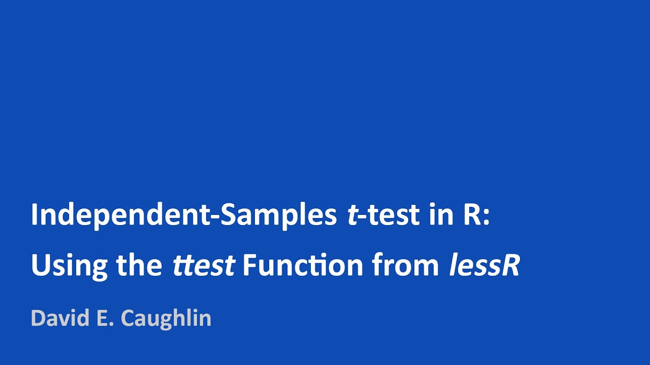Independent-Samples t-test in R | Using the ttest Function from lessR