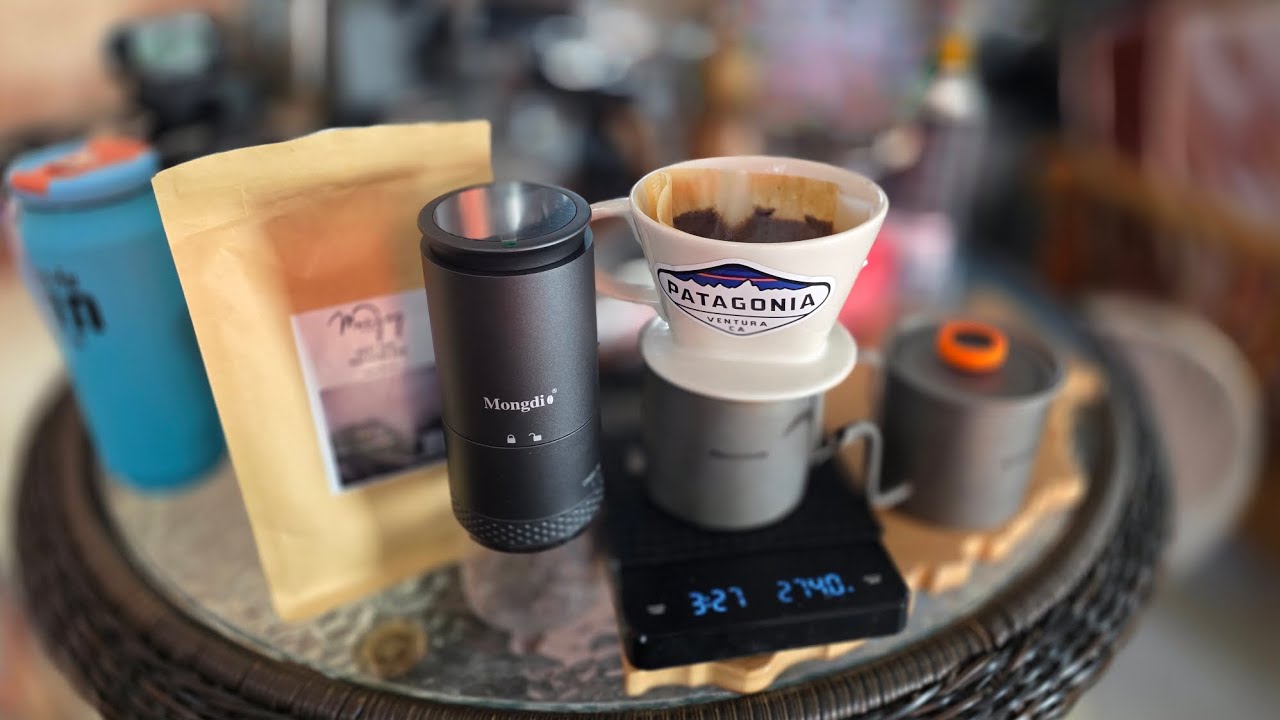 สวัสดี​กาแฟวันจันทร์ #หัวกลมชงกาแฟ​ #กาแฟแม่ย่าแม่ฮองสอน #เตาAPG​ #ดริปpatagonia #หัวกลมทรงทหาร