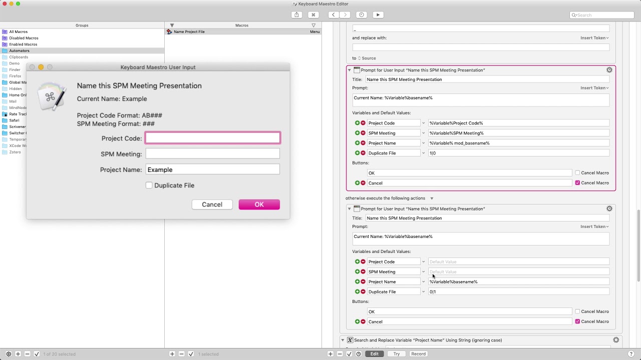 Automators 8: Keyboard Maestro to Rename Files with Patterns