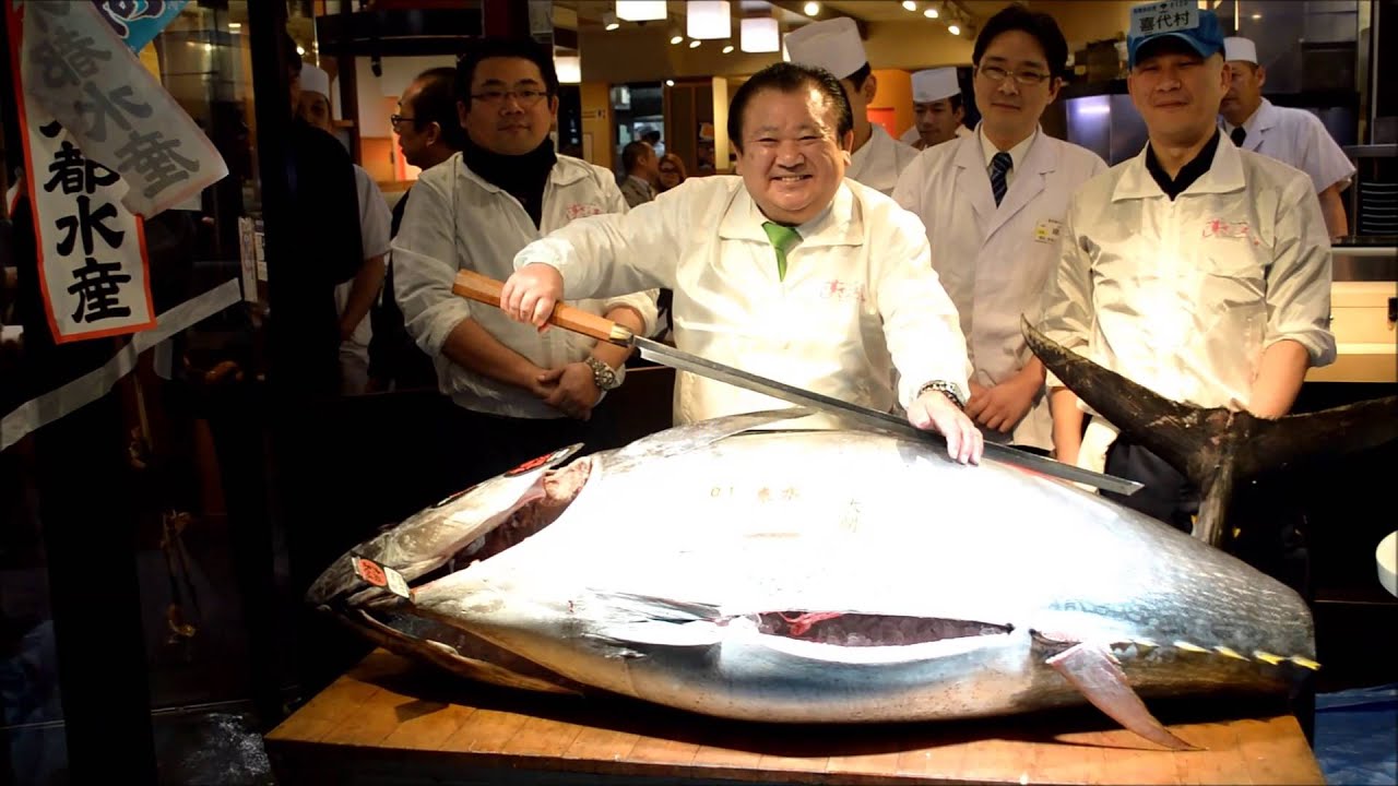 Noworoczna aukcja tuńczyka Tsukiji Japonia 2016 / New Year's Tuna Auction Tsukiji Tokyo