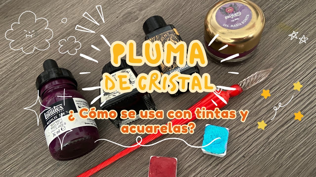 Pluma de Cristal ✨ Aprende a Usarla con Tinta Estilográfica, Acrílica, China y Acuarelas.