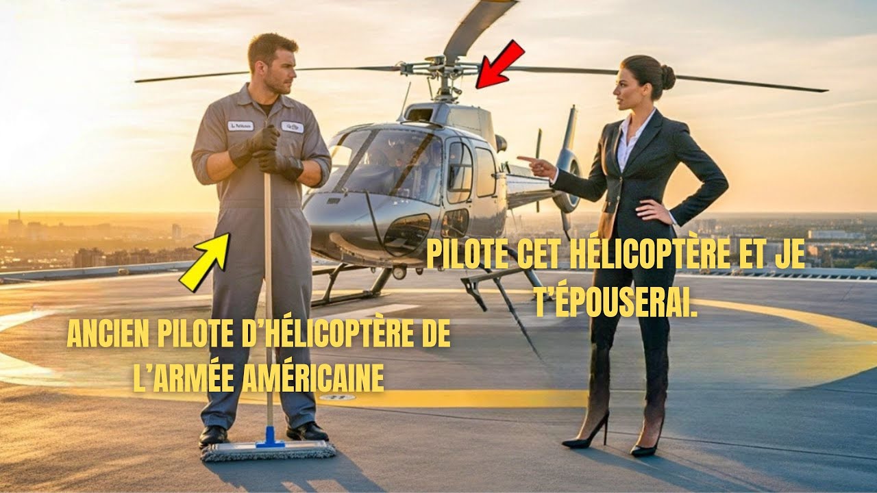 “Fais voler cet hélicoptère et je t’épouserai”, se moqua la PDG — le véritable secret du concierge