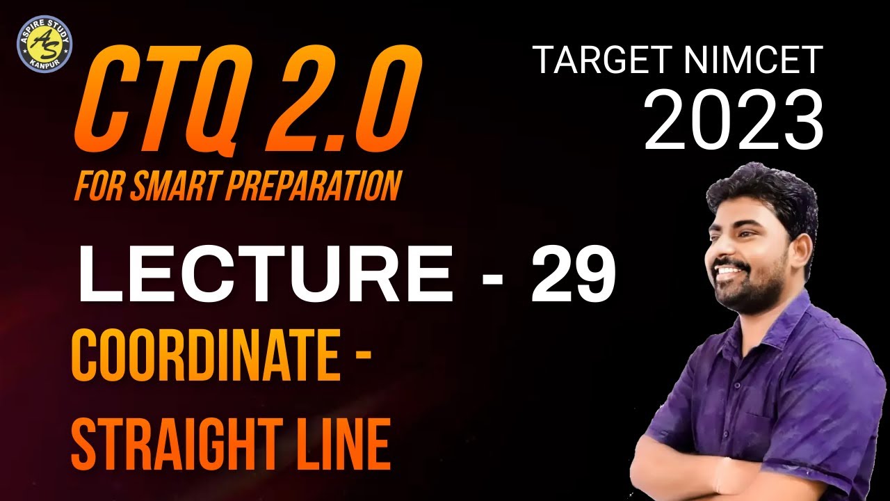 CTQ 2.0 NIMCET Coordinate Straight Line PYQs and Important concepts by NIMCET Coaching Aspire Study