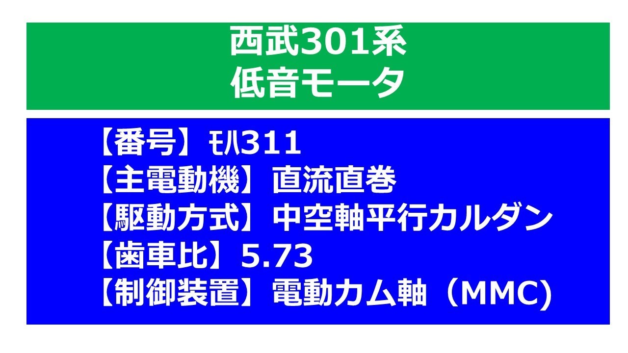 【鉄道走行音】西武301系_低音モータ