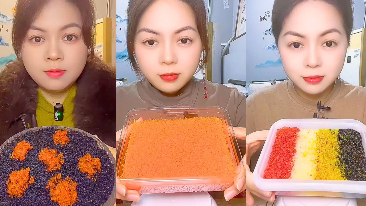Mixed Fish Roe Mukbang | Black, Orange, Red & Golden Roe Tray