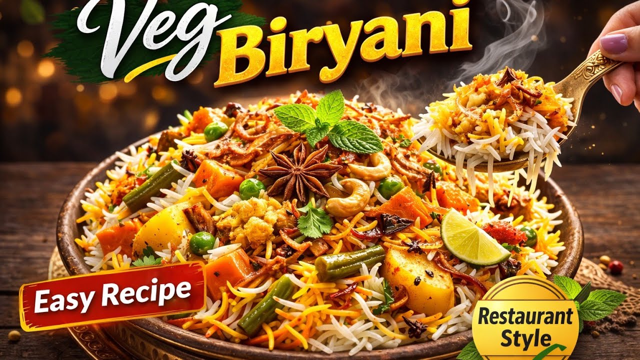 Restaurant Style Veg Biryani Recipe | घर पर बनाएं दमदार वेज बिरयानी 😍 | Easy & Flavorful#viral#food 