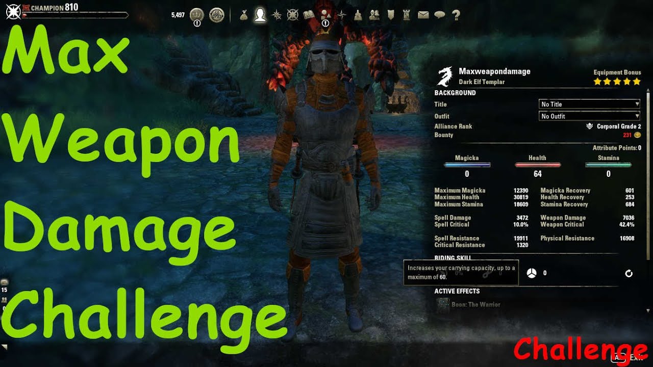 ESO:Max Weapon Damage Challenge