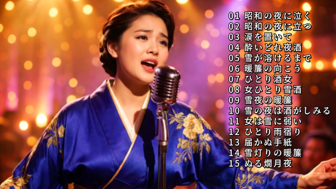 【演歌】心に沁みる雪夜の昭和演歌メドレー, 涙がこぼれるほど懐かしい名曲集 女声