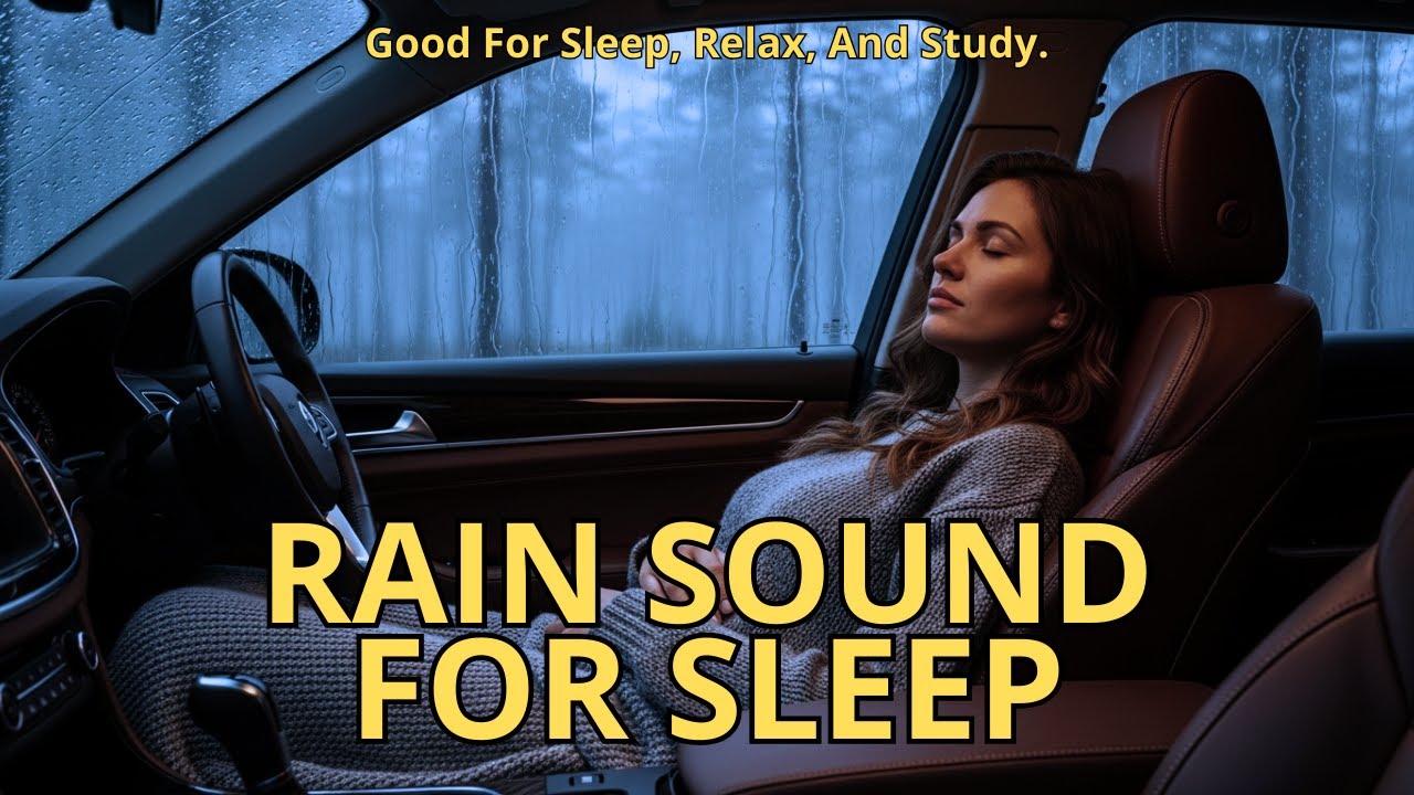 rain on car - relaxing rain sounds for sleeping, help insomnia, stress relief, concentrate, ASMR