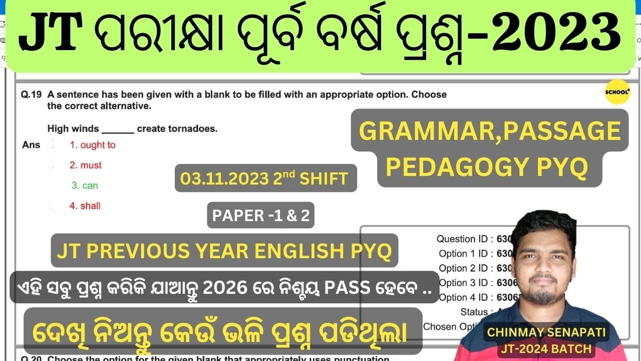 JUNIOR TEACHER PREVIOUS YEAR QUESTION PAPERS | JUNIOR TEACHER ENGLISH GRAMMAR | JT  ENGLISH PEDAGOGY