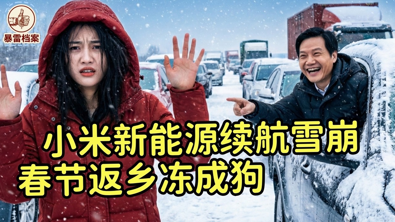 全部趴窝！小米新能源崩了， 小米SU7车主冻成狗：遥遥领先神话终结，雷军该走下神坛了。