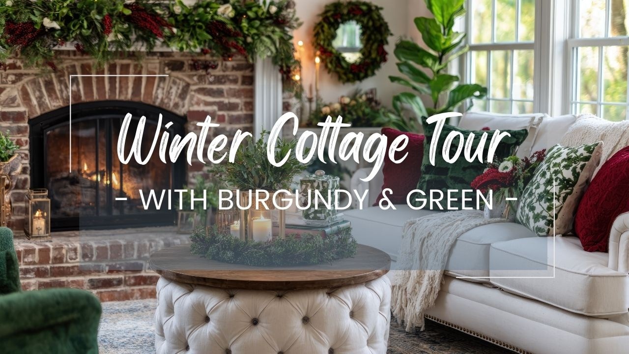Уютная элегантность и классический зимний зимний декор: бордовые и зеленые оттенки для зимнего оф...