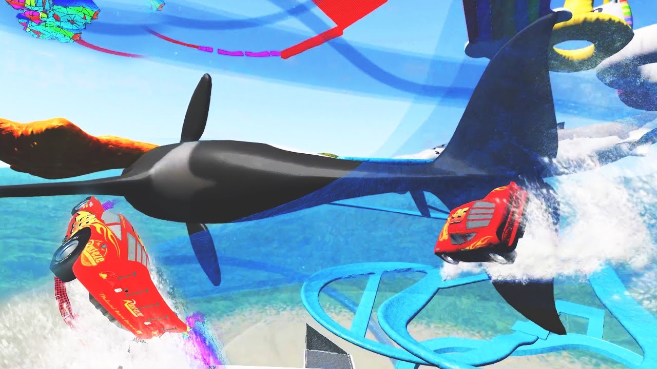 CRAZY Water Slide Crash - BeamNG.drive | MrPOOL @mrpoolgamingofficial #beamng  #lightingmcqueen