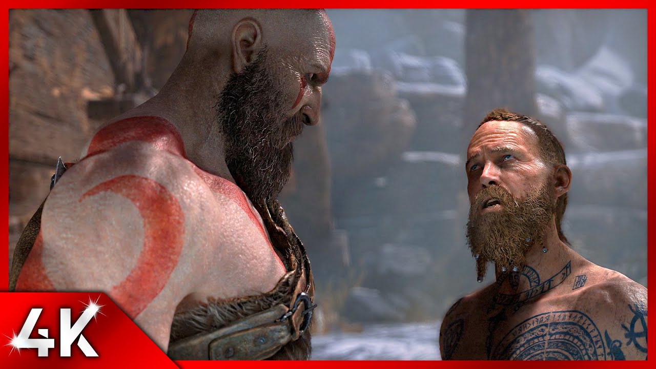 Кратос впервые встречает Бальдра, Странника — God of War [PC Max 4K60 No HUD]