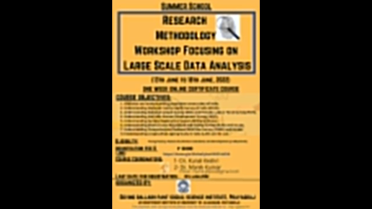 Research Methodology Workshop focusing on Large Scale Data Analysis June 13 18 2022 20220614 094619
