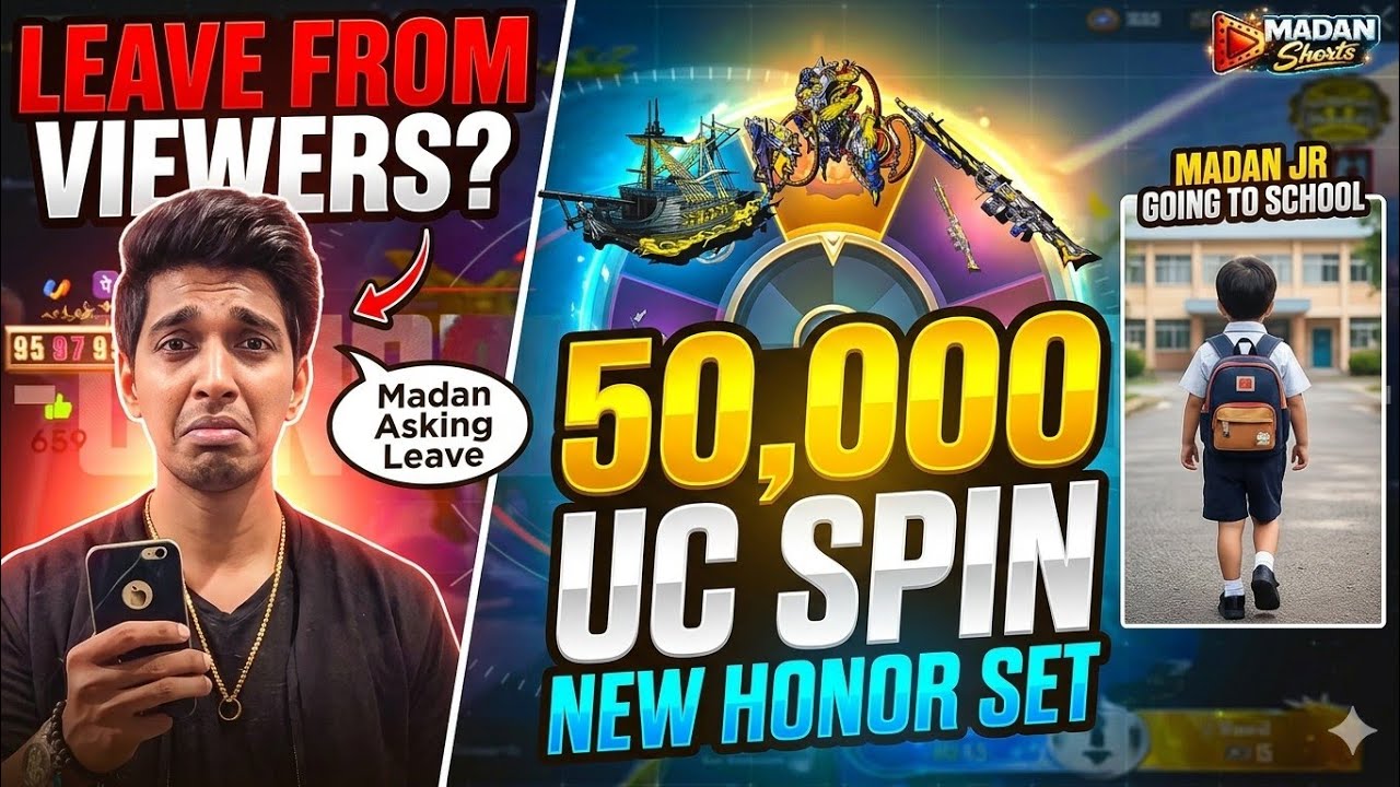 50,000 UC Spin For Honor Set || PUBG MADAN || madan op || madan live || MADAN