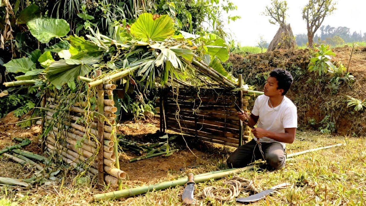 Building a Survival Shelter In The Jungle