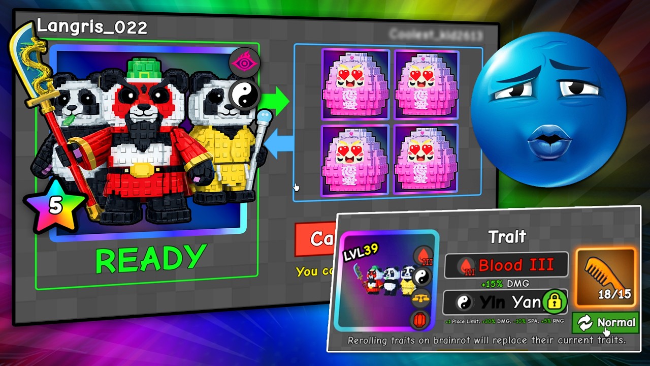 I Got 0.1% Yin Yang Trait For New Exotic & Trading For Good Offer in Brainrot Tower Defense