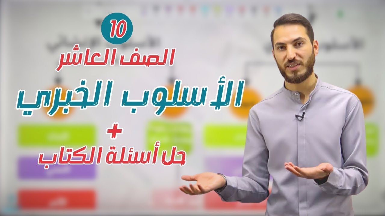 شرح الأسلوب الخبري + حل أسئلة الكتاب || الصف العاشر || اللغة العربية - الأستاذ بهاء المقداد