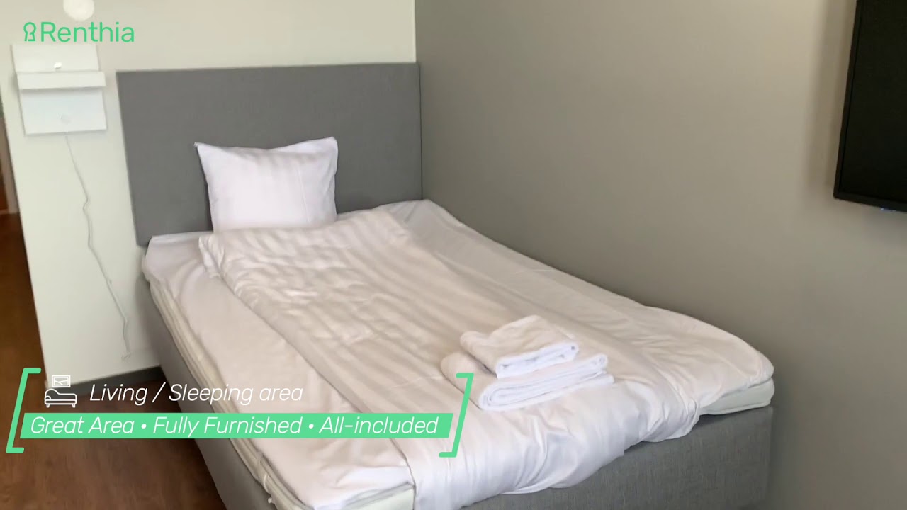 Video Tour |&nbsp;Fully furnished studio apartment for rent in Solna, Stockholm