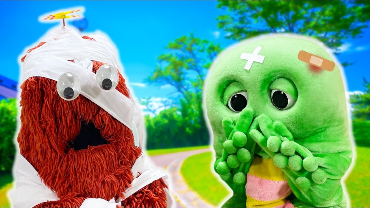 ガチャピンがケガしちゃった!?ばんそうこう貼ってなおさないと！【手当てごっこ】