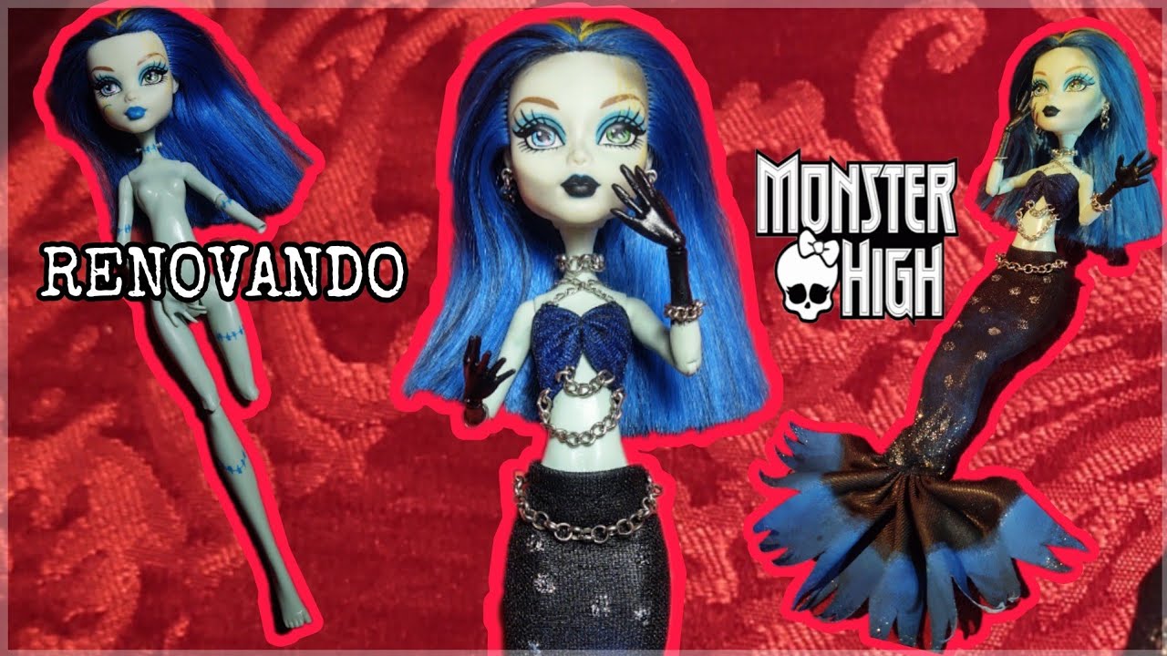 Renovando muñeca Monster High rota a una Sirena Goth 🖤 - Estiló alternativo - Lady Blue