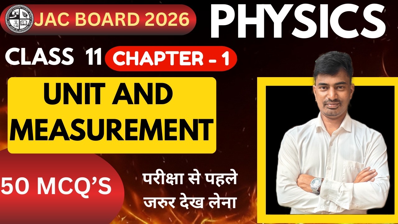 Unit and Measurement Jac Model paper 40 MCQ's By Ranjit sir