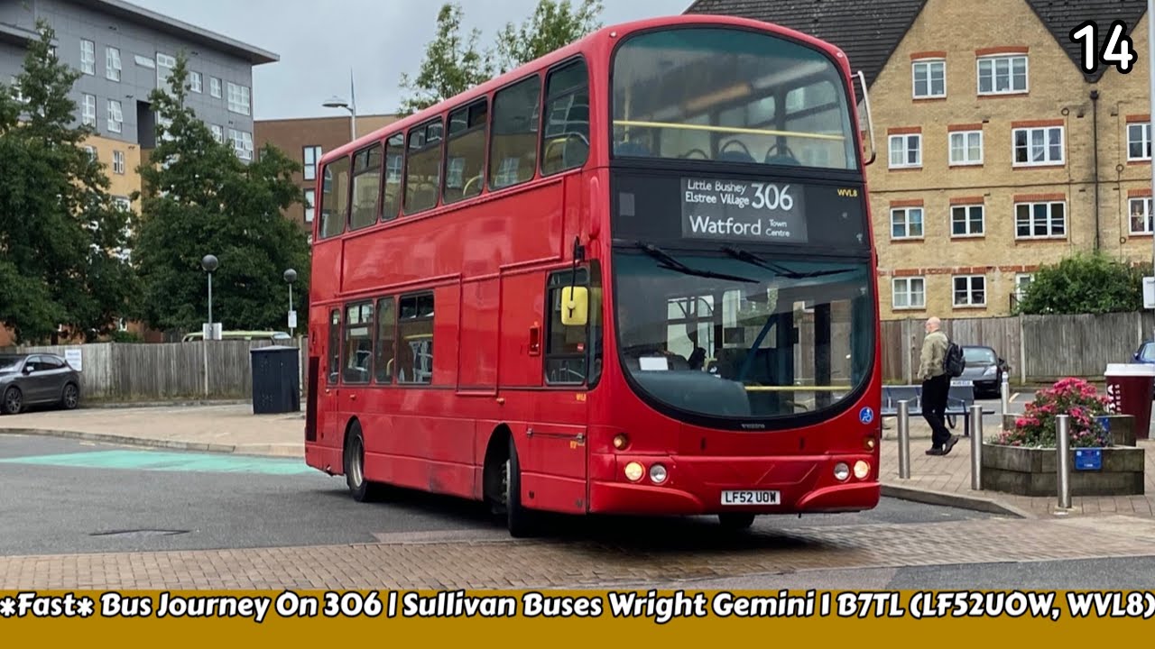 Fast, Hoover | Bus Journey On The 306 | Sullivan Buses Wright Gemini 1 B7TL (LF52UOW, WVL8) | NTN 14