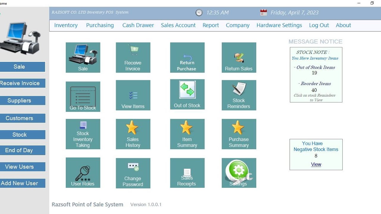 Inventory Desktop Point of Sale using C# with SQL server