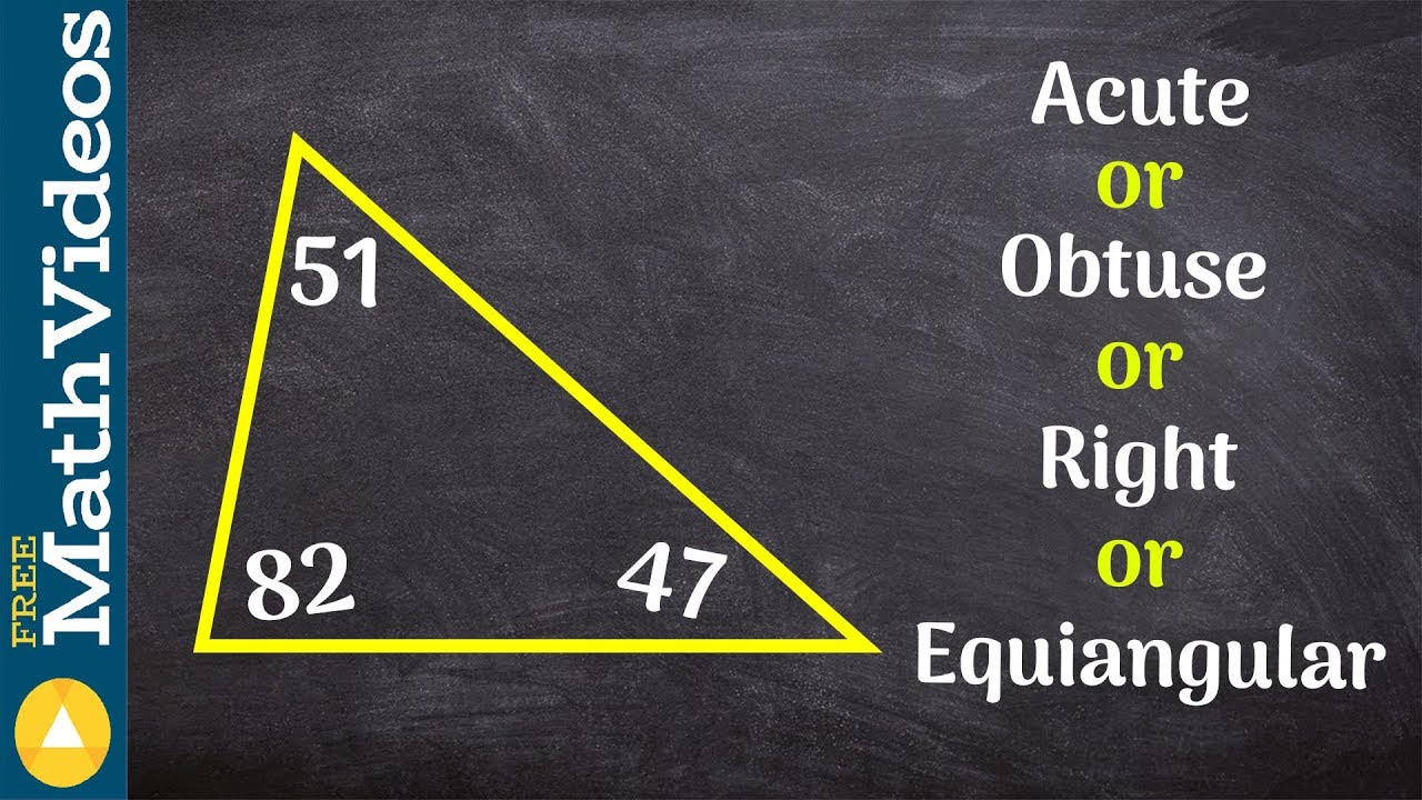 Given the angles of a triangle learn how to classify the triangle ex 3