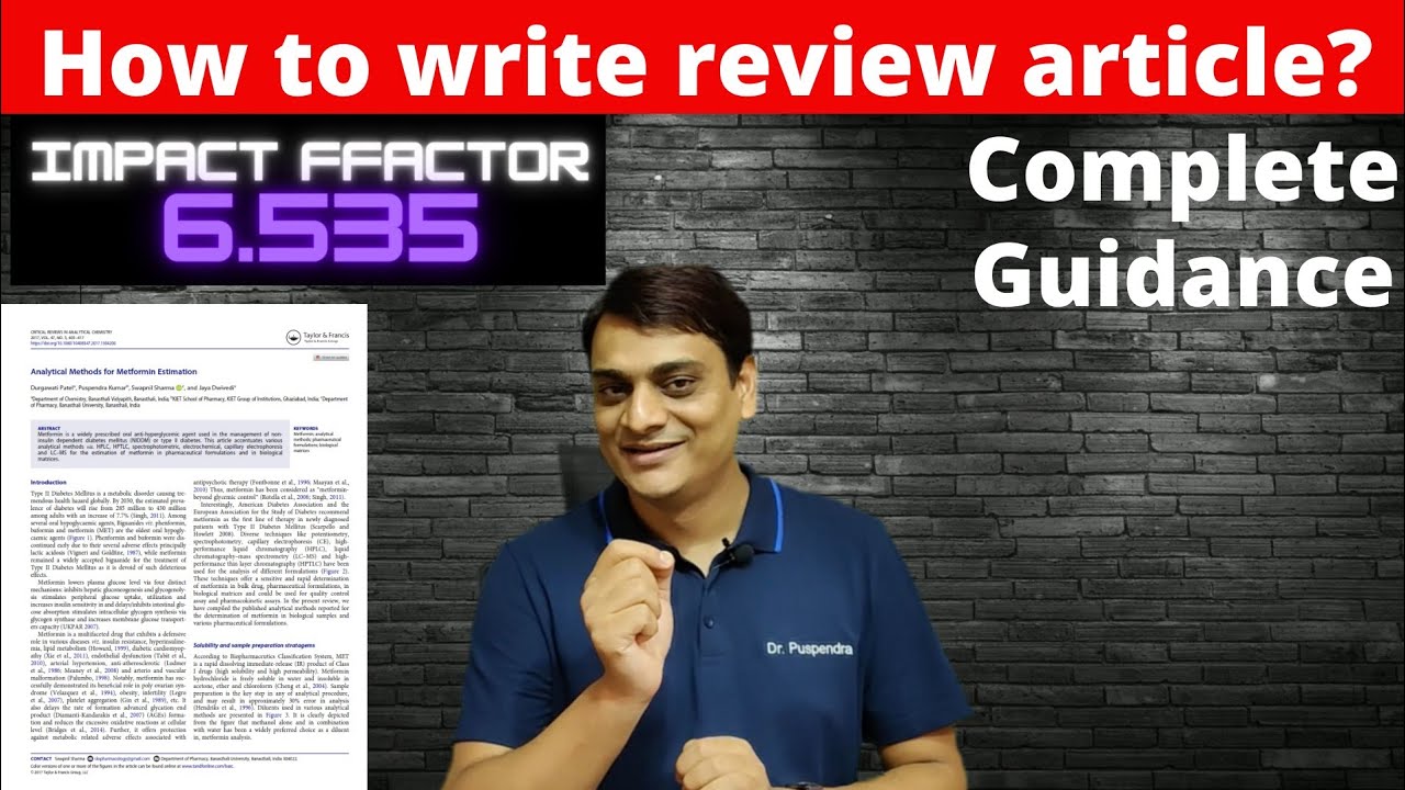 How to write a Review Paper with Impact Factor 6.5 or more? | Stepwise Details (By Dr. Puspendra)