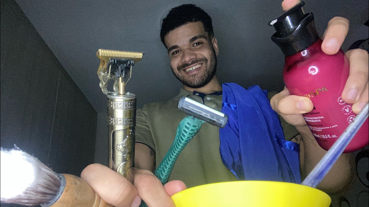 ASMR BARBER SHOP💈(Corte de Cabelo,Barba Modelada, Sobrancelha feita e Massagem Rejuvenescedora)