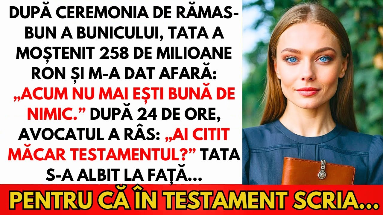 Tata A Primit 20 Mil. RON Și M-A Dat Afară. 24 De Ore Mai Târziu A Implorat Ajutorul Meu