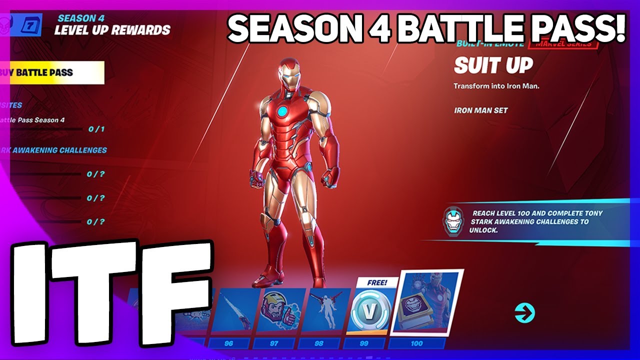 Обзор боевого пропуска 4-го сезона 2-й главы Fortnite + реакция! (Fortnite Battle Royale)