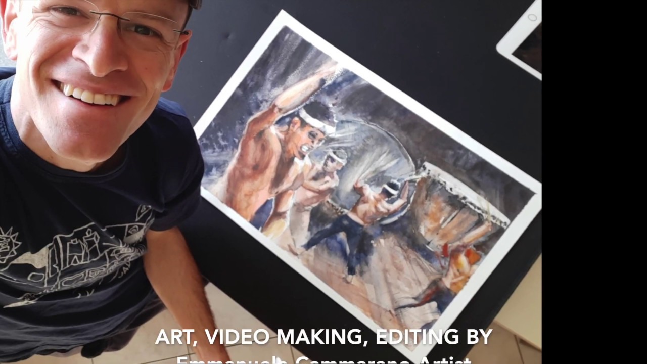 Watercolor Demo How to simulate motion - percussionists chapter 3