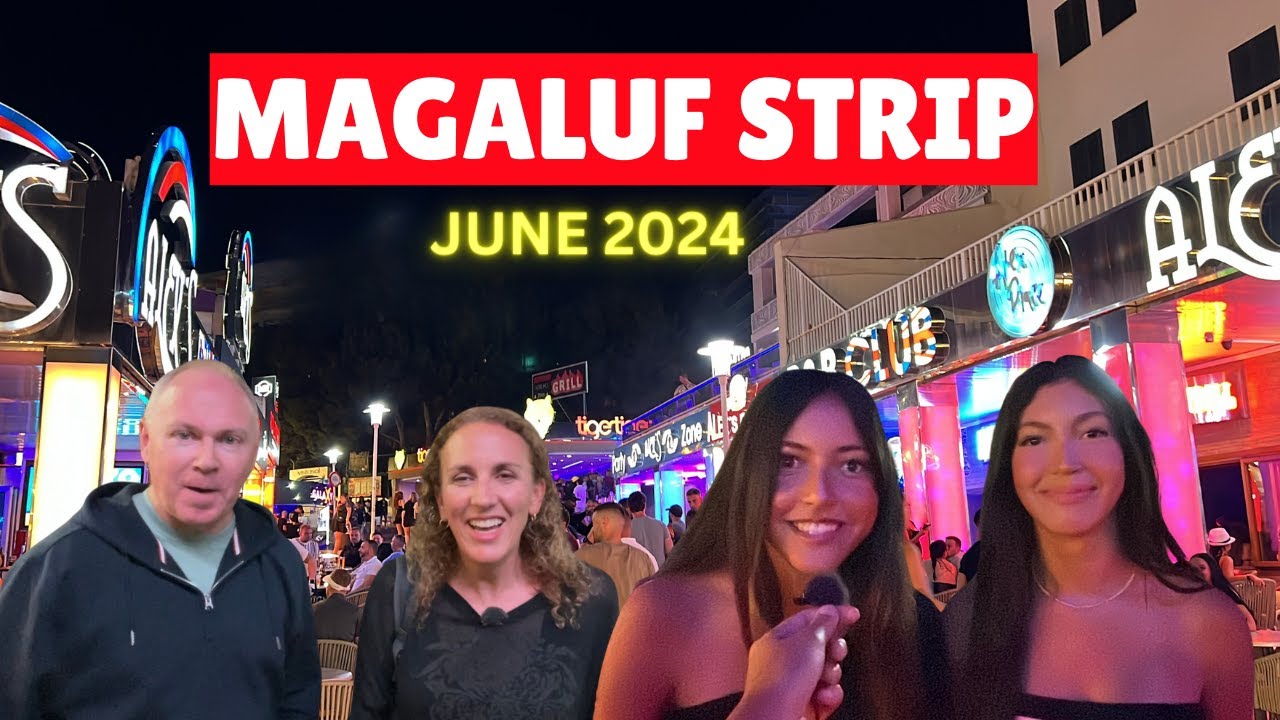 Magaluf Strip at 11pm in June 2024 with the Scotsman in Tenerife