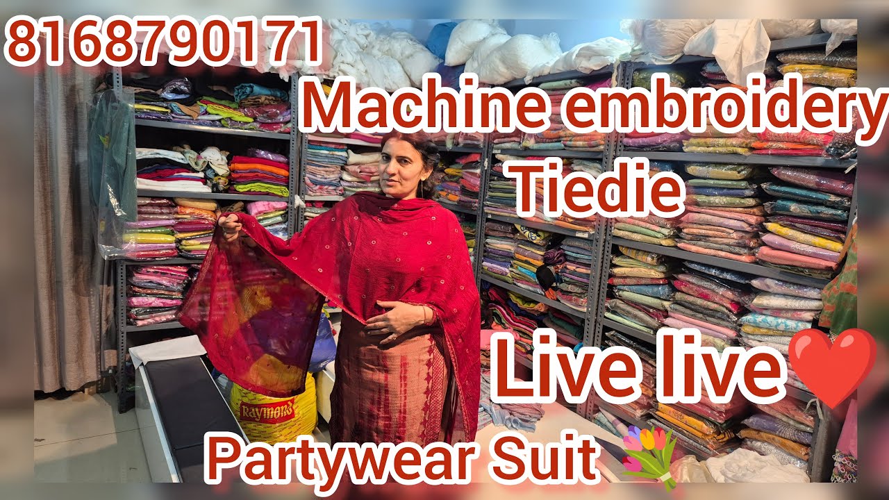 chandi fir huyi mehngi ❤️मशीनी कढ़ाई के सूट❤️ पार्टीवियर शूट🎊trending tiedie handwork suit #silver