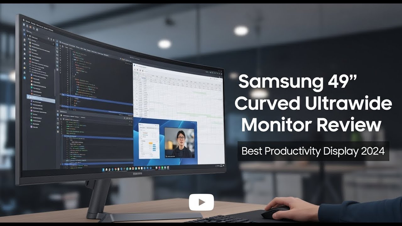 Обзор 49-дюймового сверхширокоформатного монитора Samsung с двумя QHD-экранами | Изогнутый диспле...