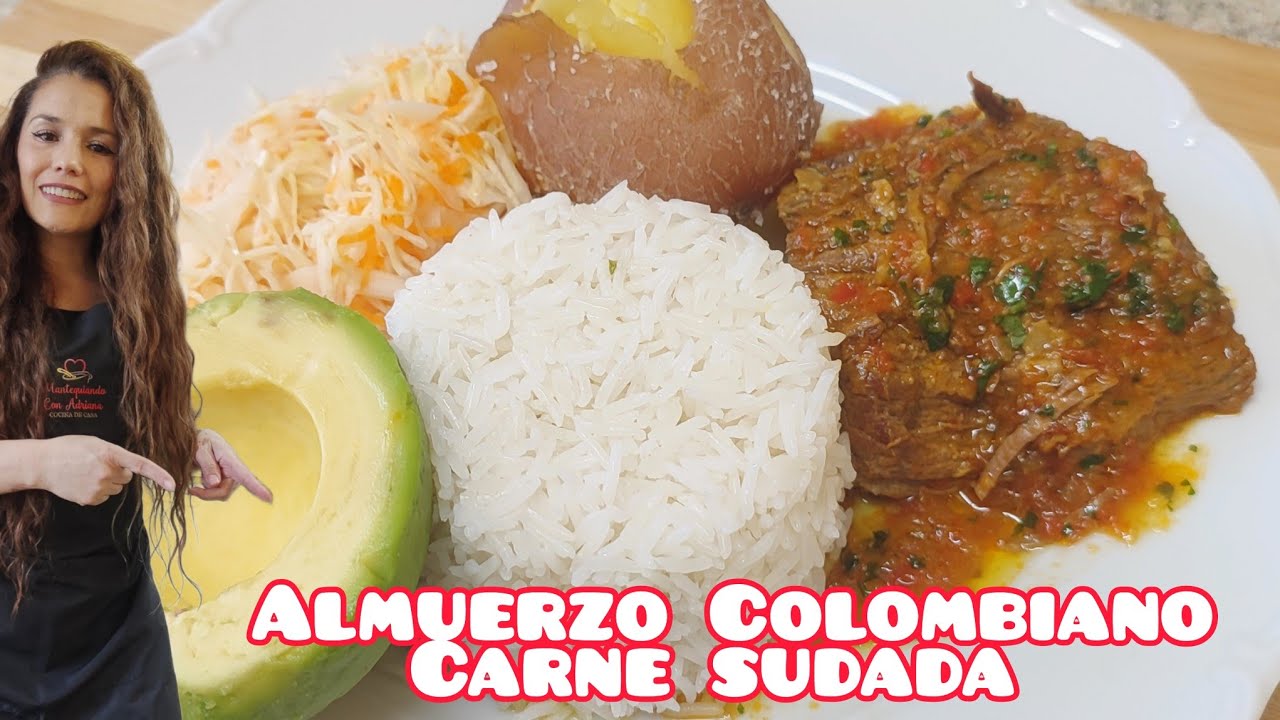 CARNE SUDADA🥩 almuerzo COLOMBIANO🇨🇴 fácil y delicioso 😋🥑