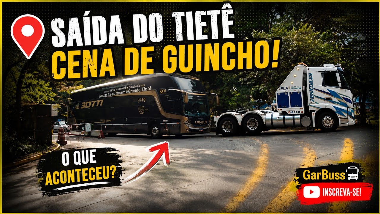 Grande movimentação de ônibus na saída do maior terminal do país. 
